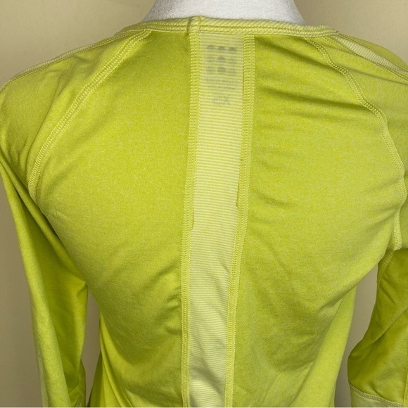 Title Nine Switzer Athletic Running Long Sleeve Top Neon Yellow Micro Striped XS - Picture 6 of 16
